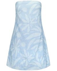 NUAJE NUAJE - Rhea Strapless Mini Linen Dress - Lyst