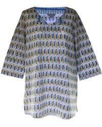 Lime Tree Design - And Mustard Fish Block Print Tunic Top - Lyst