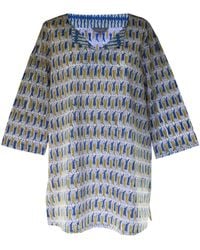 Lime Tree Design - And Mustard Fish Block Print Tunic Top - Lyst