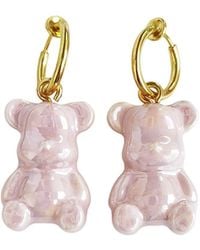 POPORCELAIN - Sweet Porcelain Teddy Bear Clip On Earrings - Lyst
