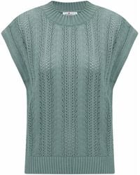 Peraluna - Sima O-Neck Openwork Knit Blouse - Lyst