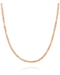 Nellou Jewellery - Neutrals Sunstone Mini Bead Necklace - Lyst