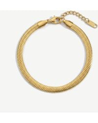 Elk & Bloom - Herringbone Flat Chain 14K Link Bracelet - Lyst