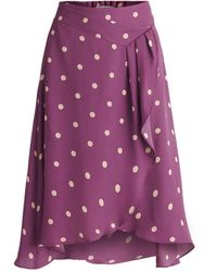 Paisie - Asymmetric Polka Dot Skirt In Pink And Cream - Lyst