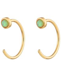 Scream Pretty Gold Reverse Green Opal Open Huggie Earrings - Metallic