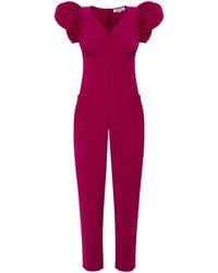 Femponiq - Puff Sleeved Crepe Jumpsuit - Lyst