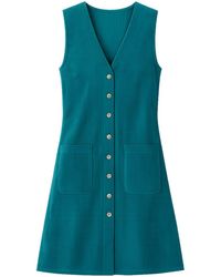 Yumi' - Cord Button Through Pinafore Dress With Pockets - Lyst