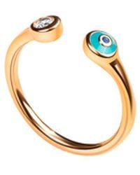 Karma and Luck - Enamel Evil Eye Ring – Protection Statement Jewelry – Defensive Shield - Lyst