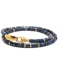 Nialaya - Lapis Heishi Wrap Bracelet With Lock - Lyst