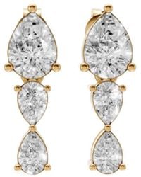 Aya Fine Jewelry - Bridal Pear Cut Lab Diamond Drop Earrings - Lyst