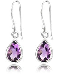 The Jewellery Store London - Faceted Amethyst Teardrop Dangle Earrings - Lyst
