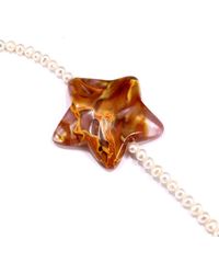 Mineralgems•Studio - Mini Pearl Choker With Obsidian Star - Lyst