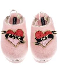 Laines London - Flatform Cloud Closed Toe Slippers With Fuck Off Brooches - Lyst