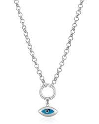 The Pheia - Mini Orbital Chain Necklace With Evil Eye - Lyst