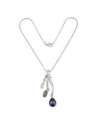 Modenaire - Crystal Trio Teardrop Pendant Necklace - Lyst