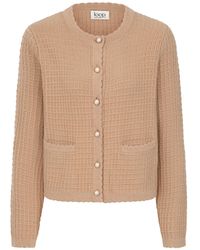 Loop Cashmere - Neutrals Crew Neck Cardigan - Lyst