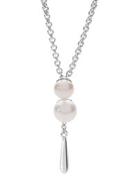 Lucy Quartermaine - Solid Sterling Royal Pearl Drop Pendant - Lyst