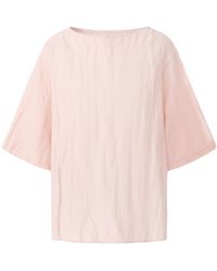 FRONT ROW SHOP - Crinkled Gauze Top Peach - Lyst
