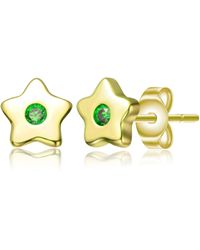 Genevive Jewelry - Plated With Cubic Zirconia Five-Point Lucky Little Star Stud Earrings For Kids - Lyst