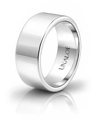 Unaloe - Classic Smooth French-Edge Sterling Band - Lyst