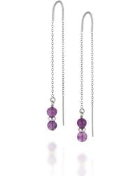 Nellou Jewellery - Fall Birthstone Earrings February Amethyst Sterling - Lyst