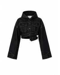 Gao Republic - Jacket Cropped Hooded Denim - Lyst