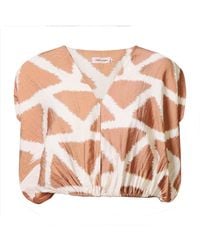 Traffic People - Neutrals Broken Promises And Geometric Print Whispers Top - Lyst