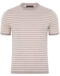 Paul James Knitwear - Mens Ultra-fine Cotton Miguel Knitted Breton T-shirt - Lyst