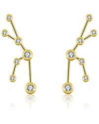 Genevieve Collection - Taurus Zodiac Constellation Earring 18K & Diamond - Lyst