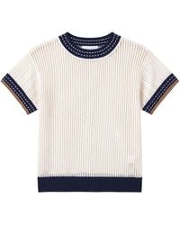 Brodie Cashmere - Denim Effect Trim Tee - Lyst