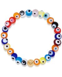 Nialaya - Wristband With Evil Eye Glass Beads - Lyst