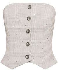 Nissa - Sequin-Detail Corset Top - Lyst