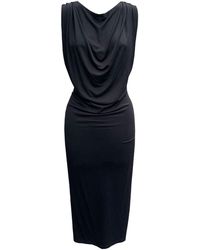 Imaatu - Oshun Dress Sculpting Elastic Viscose Waterfall Drape Midi - Lyst