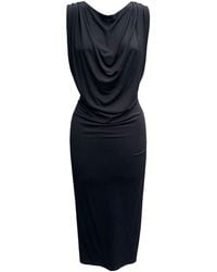 Imaatu - Oshun Dress Sculpting Elastic Viscose Waterfall Drape Midi - Lyst