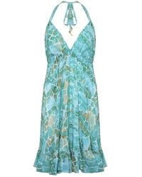 Sophia Alexia - Aqua Pebbles Mini Silk Ibiza Dress - Lyst