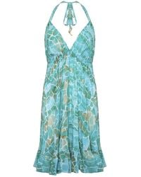 Sophia Alexia - Aqua Pebbles Mini Silk Ibiza Dress - Lyst