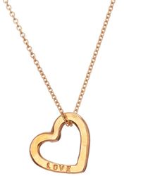 Posh Totty Designs - Yellow Gold Plated 'love' Mini Heart Necklace - Lyst