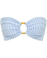 Montce - Peri Micro Gingham Tori Ties Bandeau Bikini Top - Lyst