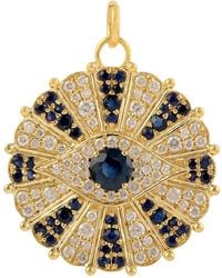 Artisan - Sapphire & Diamond Evil Eye Pendant - Lyst