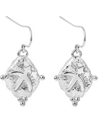 Seven Saints - Sagittarius Vintage-Style Dangle Earrings, Rhodium Plated - Lyst