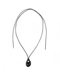 Miss Cecilia - Oval Pebble Cord Necklace - Lyst