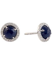 Artisan - Sapphire & Diamond Round Stud Earrings - Lyst