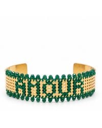 L'EIGHT STUDIO - Plated Beaded Cuff Bracelet – Amour Emerald - Lyst