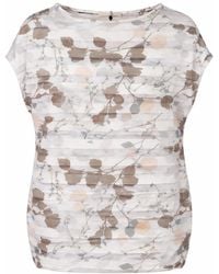 Conquista - Sheer Printed Top With Soft Botanical Motif - Lyst