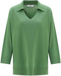 Peraluna - Polo V Neck Wide Sleeve Loose Fit Knit Pullover - Lyst