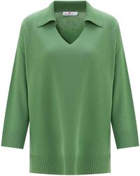 Peraluna - Polo V Neck Wide Sleeve Loose Fit Knit Pullover - Lyst