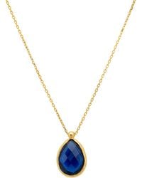 LÁTELITA London - Petite Drop Necklace Gold Sapphire Hydro - Lyst