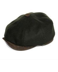 Dasmarca Hats - Eden Wool Newsboy Bakerboy Peaky Cap With Leather Visor Peak - Lyst