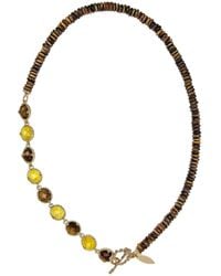 Farra - Tiger-Eye With Citrine Statement Necklace - Lyst