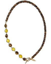 Farra - Tiger-Eye With Citrine Statement Necklace - Lyst
